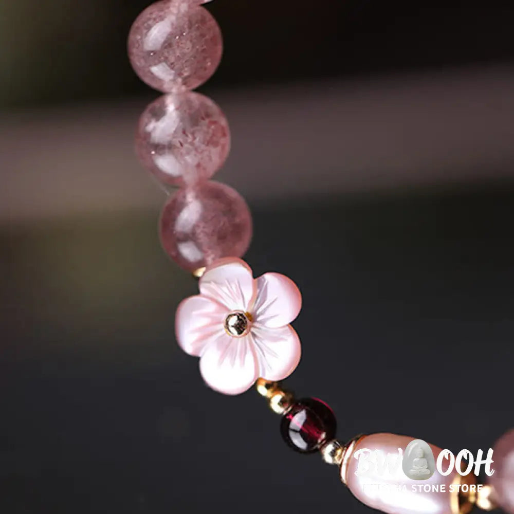 Buddha Stones Strawberry Quartz Peach Blossom Love Bracelet - BWOOOH - Strawberry Quartz(Love♥Healing) - Bracelet