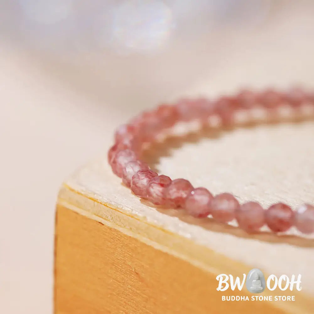 Buddha Stones Strawberry Quartz Prehnite Peridot Lazurite Pink Crystal Tourmaline Healing Chain Bracelet - BWOOOH