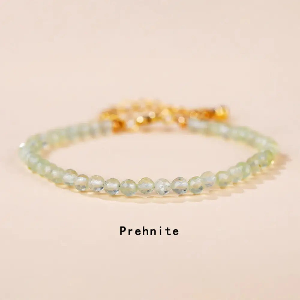 Buddha Stones Strawberry Quartz Prehnite Peridot Lazurite Pink Crystal Tourmaline Healing Chain Bracelet - BWOOOH