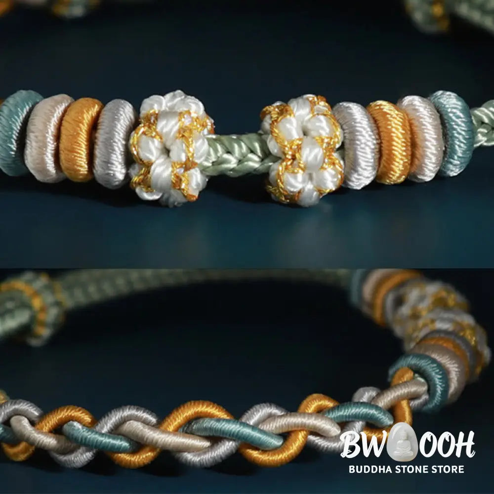 Buddha Stones String Four Srand Peach Blossom Connection Bracelet - BWOOOH - Bracelet
