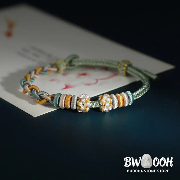 Buddha Stones String Four Srand Peach Blossom Connection Bracelet - BWOOOH - Bracelet