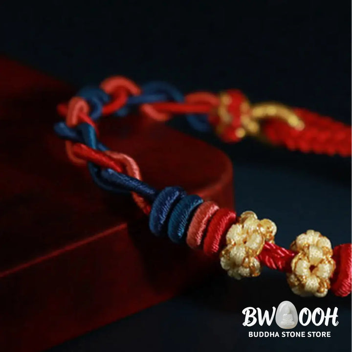 Buddha Stones String Four Srand Peach Blossom Connection Bracelet - BWOOOH - Bracelet