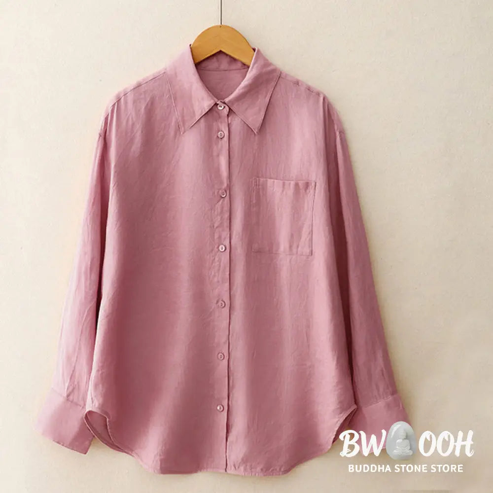 Buddha Stones Summer 2pcs Plain Long Sleeve Shirt Top Cardigan Shorts Meditation Clothing Women’s Set With Pockets