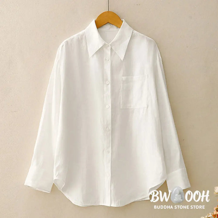 Buddha Stones Summer 2pcs Plain Long Sleeve Shirt Top Cardigan Shorts Meditation Clothing Women’s Set With Pockets