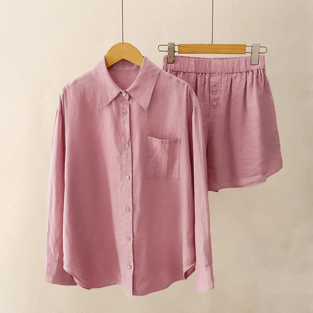 BWOOOH Summer 2pcs Plain Long Sleeve Shirt Top Cardigan S
