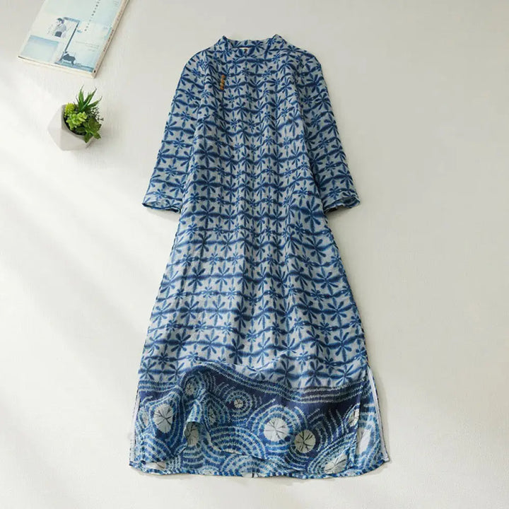 BWOOOH Summer Blue Floral Stripes Circular Shape Stand Co