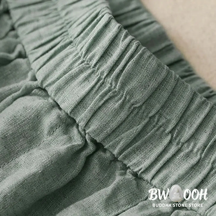 Buddha Stones Summer Casual Buttons Plain Cotton Women’s Shorts With Pockets - Women’s Shorts