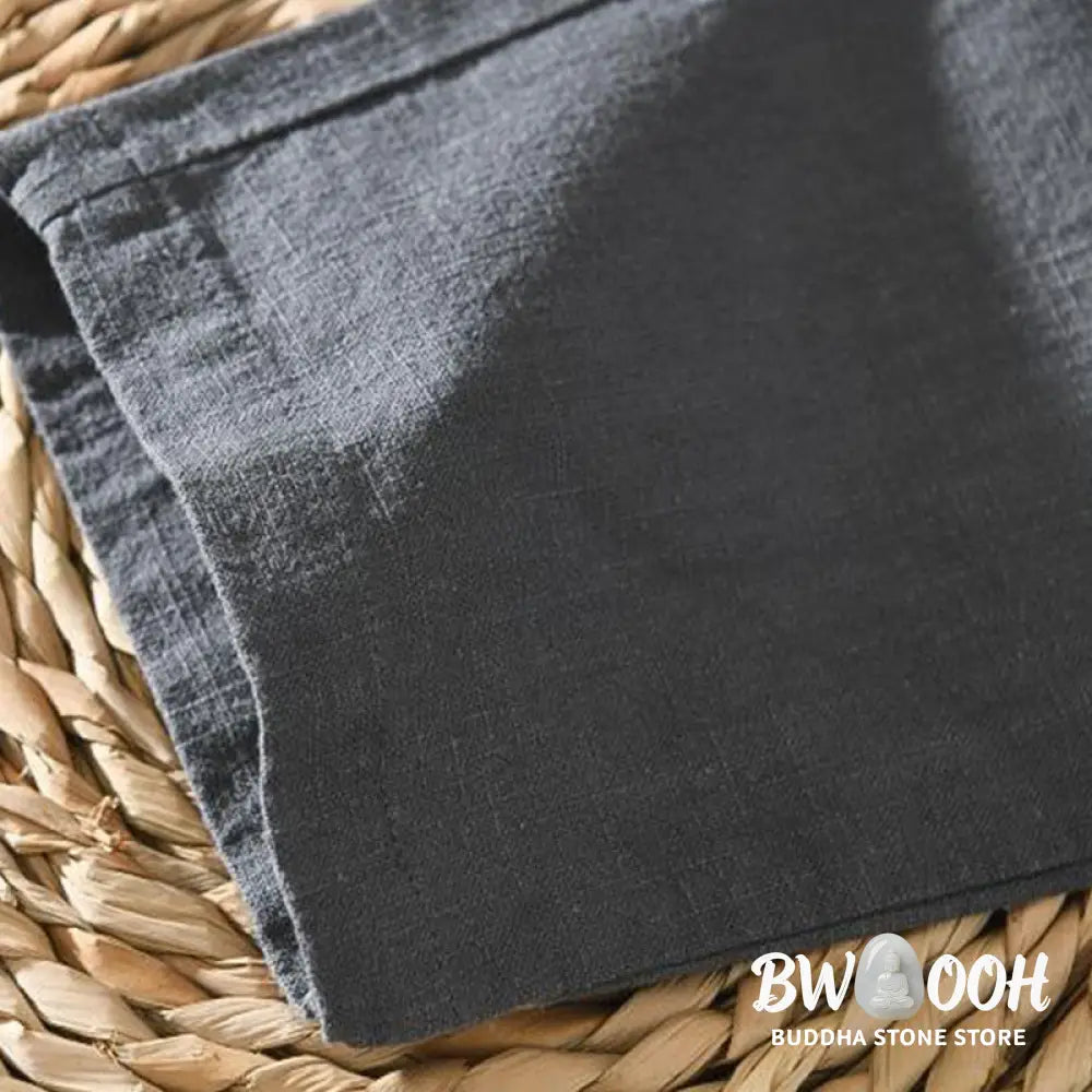 Buddha Stones Summer Casual Drawstring Ramie Linen Men’s Pants With Pockets - Men’s Pants