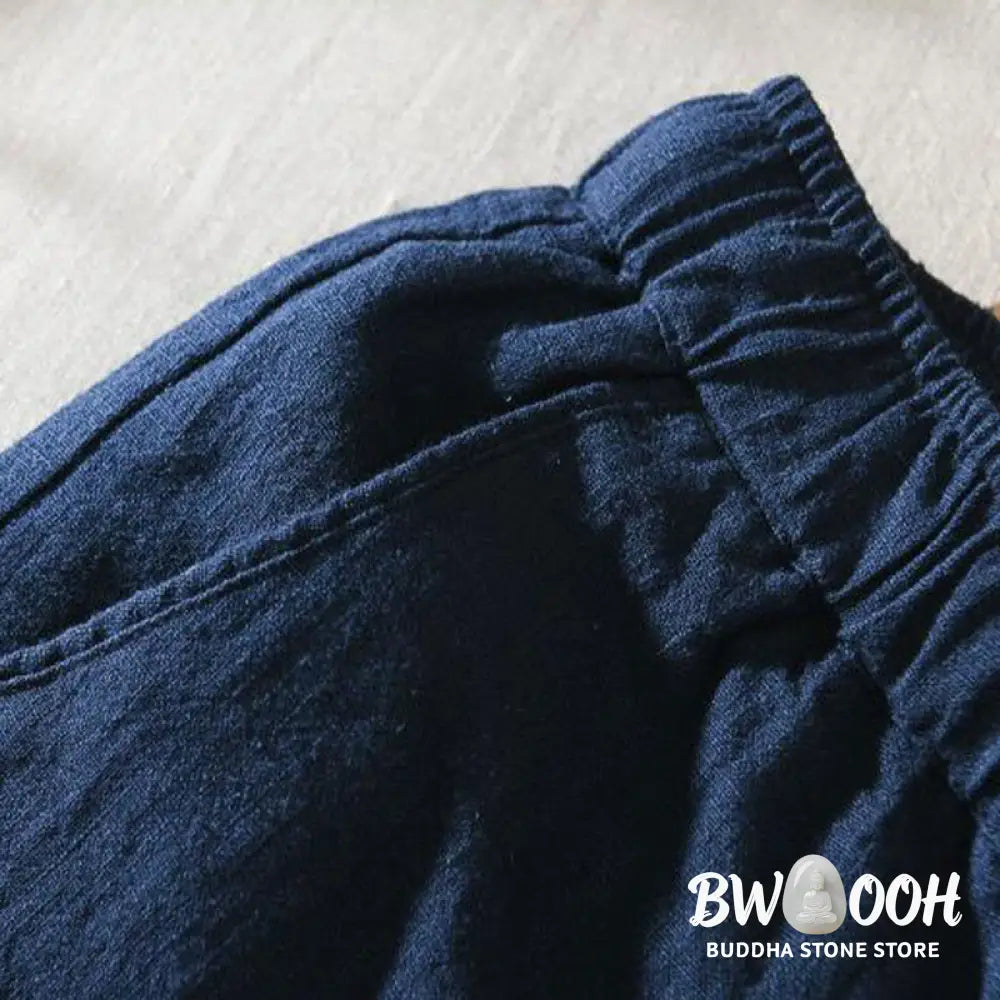 Buddha Stones Summer Casual Drawstring Ramie Linen Men’s Pants With Pockets - Men’s Pants
