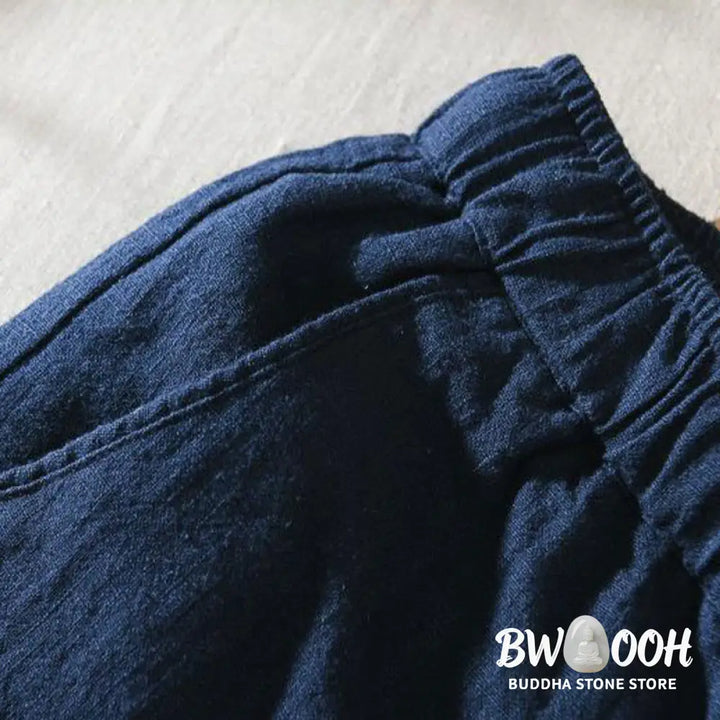 Buddha Stones Summer Casual Drawstring Ramie Linen Men’s Pants With Pockets - Men’s Pants