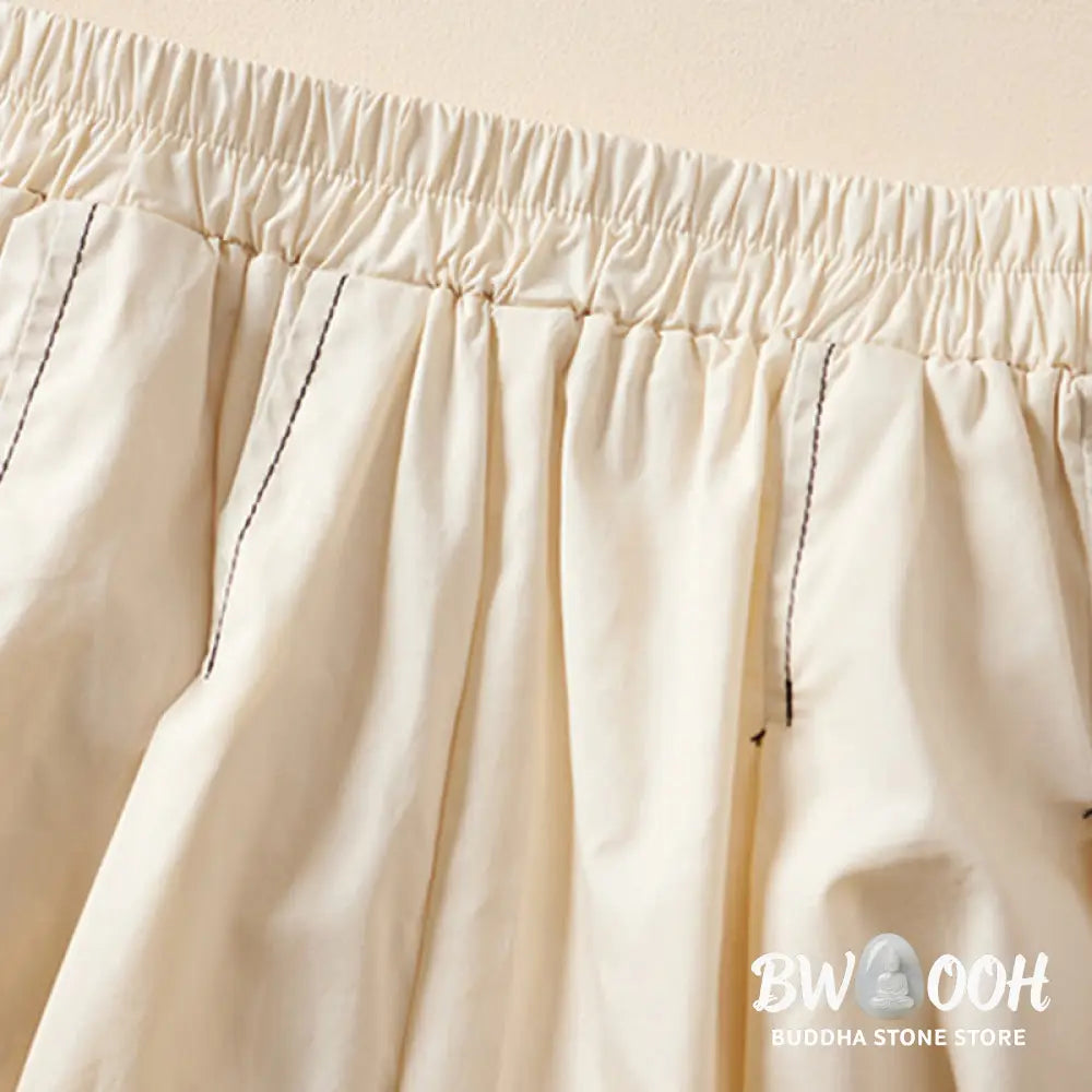 Buddha Stones Summer Casual Irregular Design Women’s Cotton Skirt With Pockets - Skirt