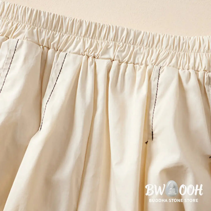 Buddha Stones Summer Casual Irregular Design Women’s Cotton Skirt With Pockets - Skirt