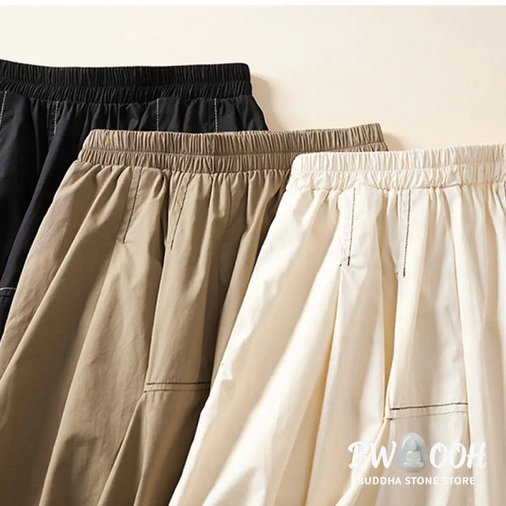 Buddha Stones Summer Casual Irregular Design Women’s Cotton Skirt With Pockets - Skirt