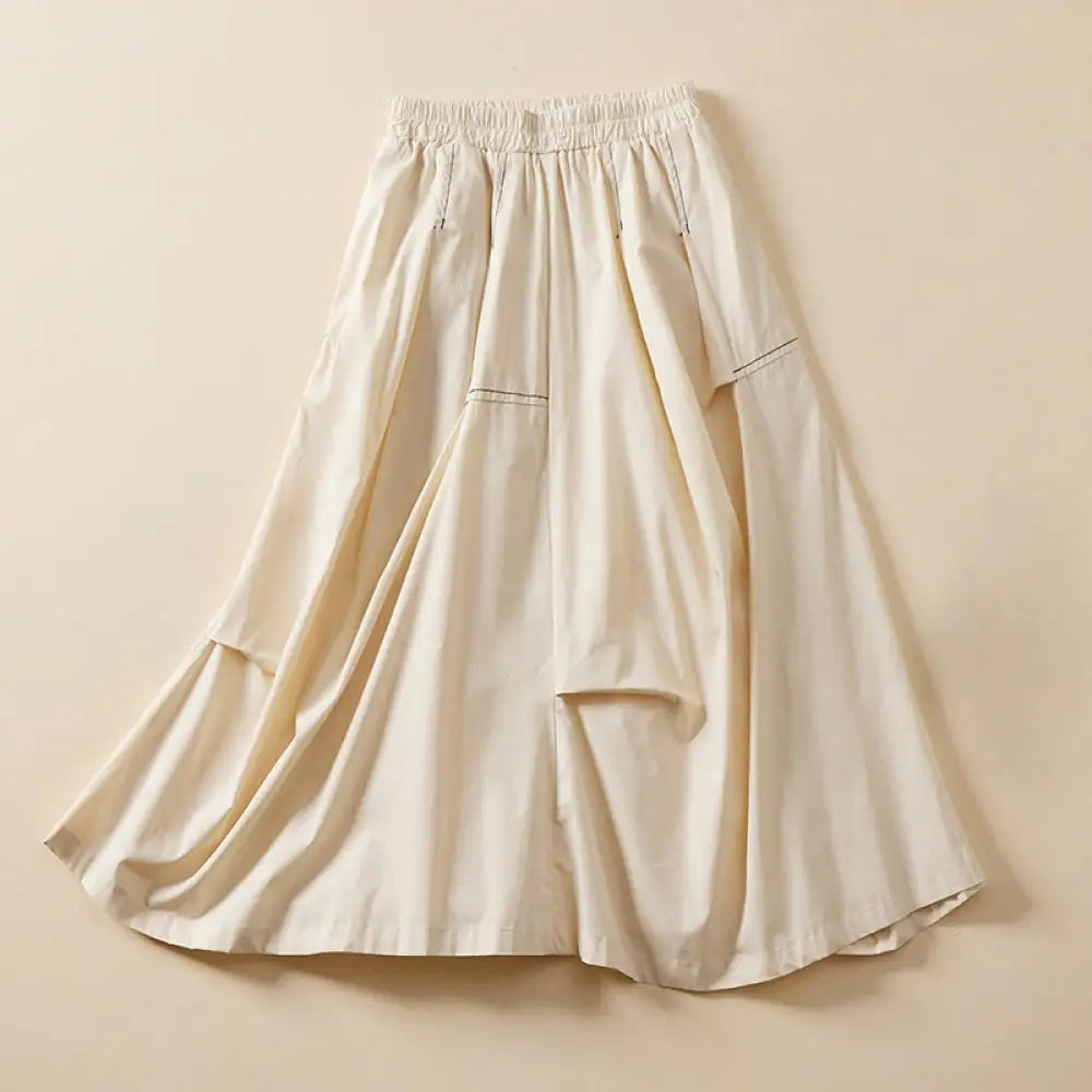 BWOOOH Summer Casual Irregular Design Women's Cotton Skir