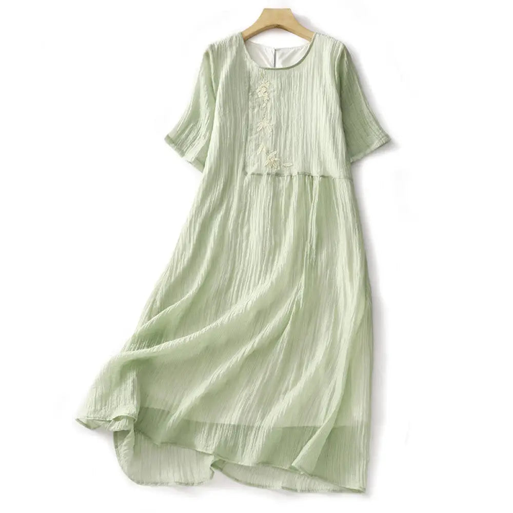 BWOOOH Summer Casual Plain Embroidery Double Layer Short 