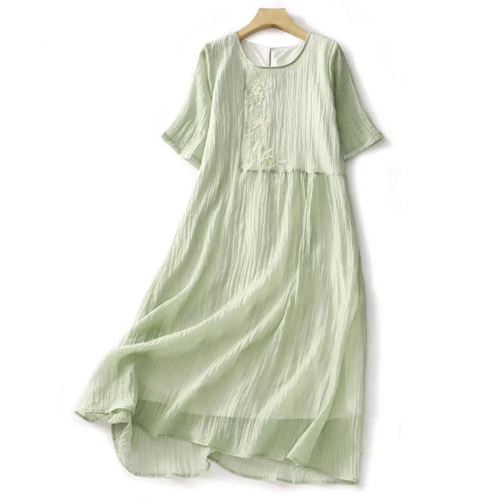 BWOOOH Summer Casual Plain Embroidery Double Layer Short 