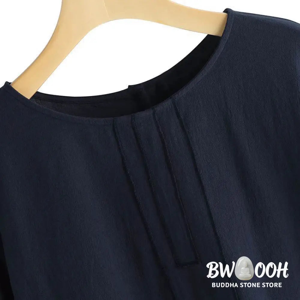 Buddha Stones Summer Casual Plain Half Sleeve Crew Neck Side Slit Women’s T-Shirt - Women’s T-Shirts