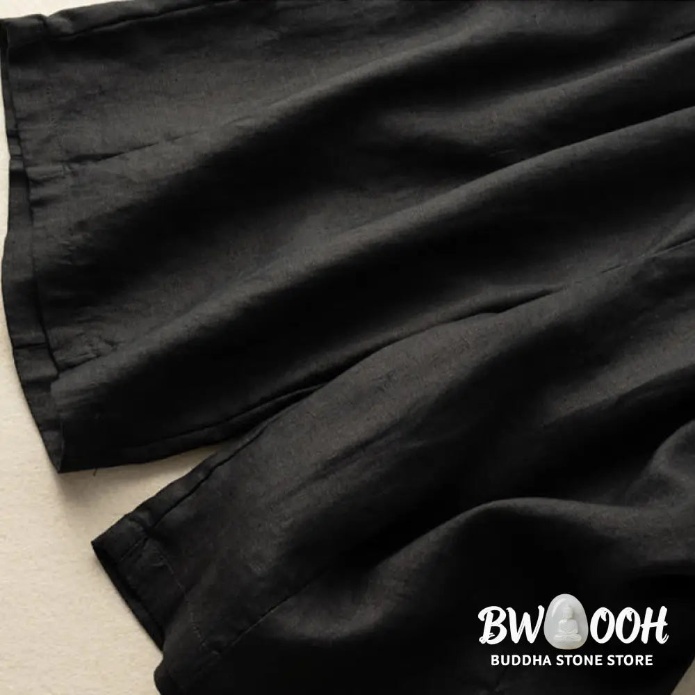 Buddha Stones Summer Casual Plain Zipper Button Cotton Linen Women’s Shorts With Pockets - Women’s Shorts