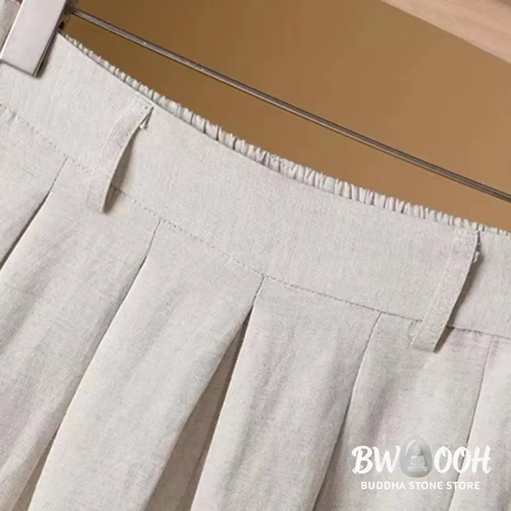 BWOOOH printed wide-leg yoga pants - Summer Casual Pure Color 7-8 Length Cott
