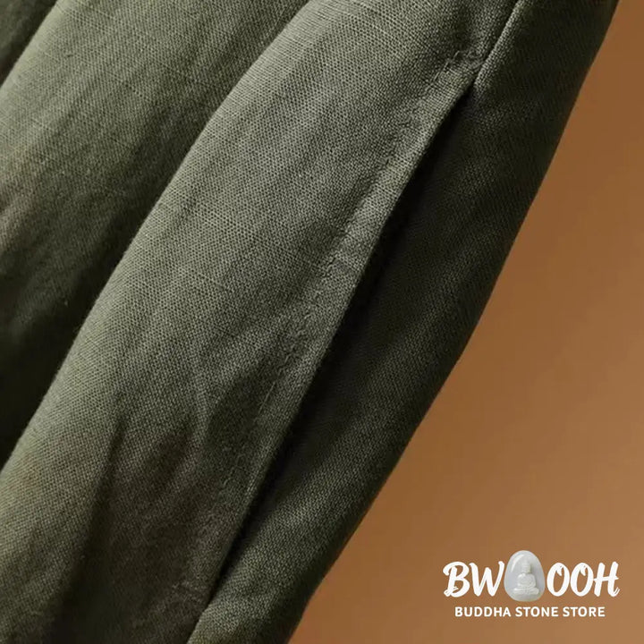 BWOOOH printed wide-leg yoga pants - Summer Casual Pure Color 7-8 Length Cott