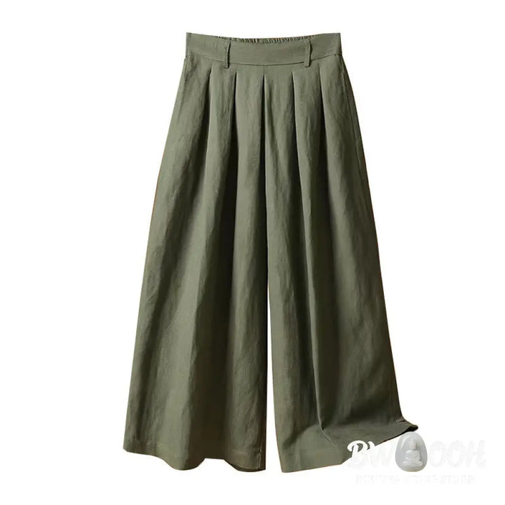BWOOOH printed wide-leg yoga pants - Summer Casual Pure Color 7-8 Length Cott