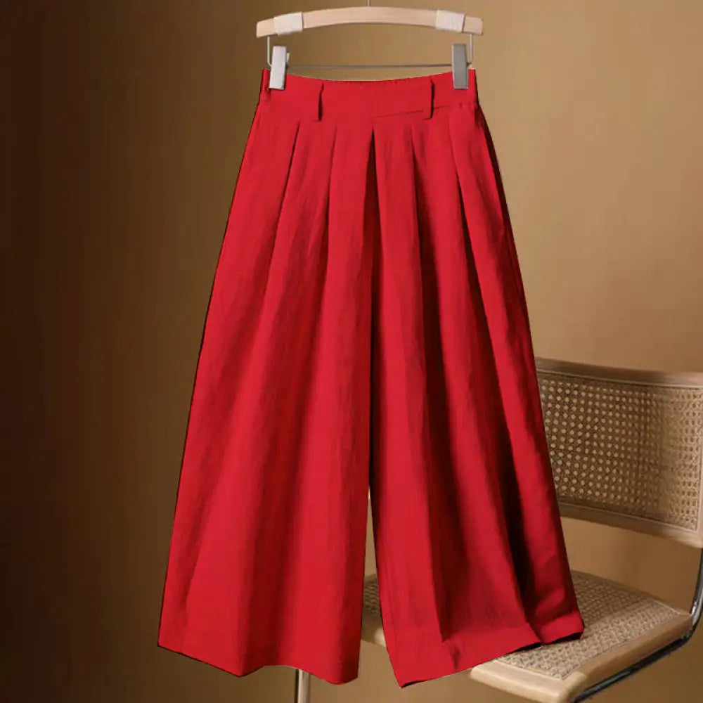 BWOOOH printed wide-leg yoga pants - Summer Casual Pure Color 7-8 Length Cott