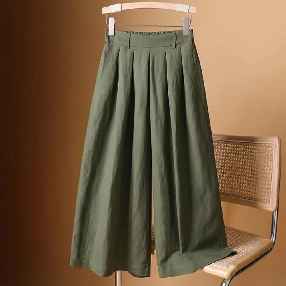 BWOOOH printed wide-leg yoga pants - Summer Casual Pure Color 7-8 Length Cott