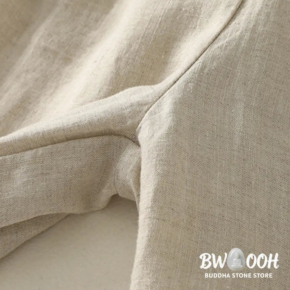 Buddha Stones Summer Casual Pure Color Drawstring 9 Length Cotton Linen Women’s Harem Pants With Pockets - Women’s