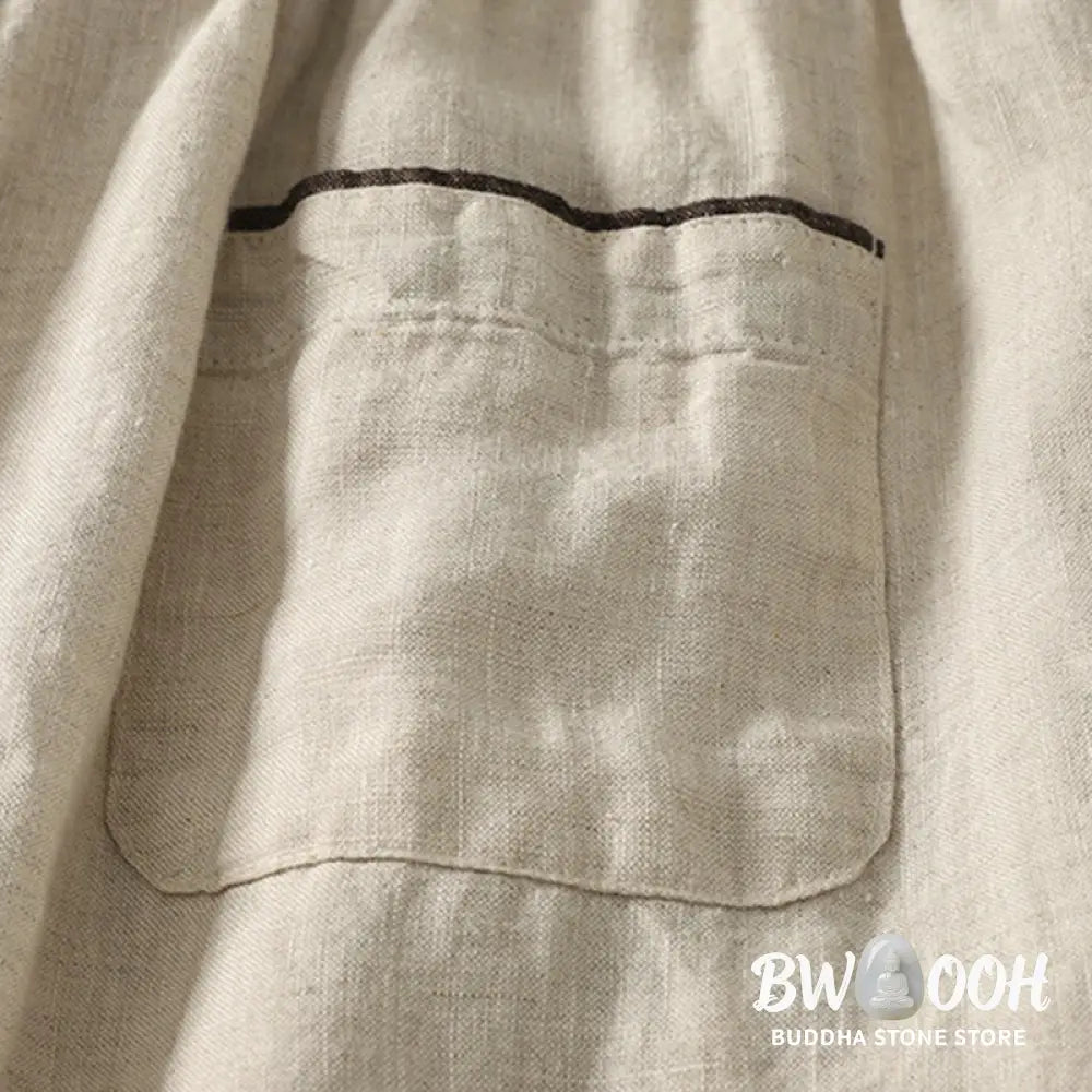 Buddha Stones Summer Casual Pure Color Drawstring 9 Length Cotton Linen Women’s Harem Pants With Pockets - Women’s
