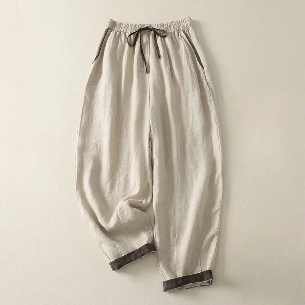 BWOOOH printed harem pants - Summer Casual Pure Color Drawstring 9 Le