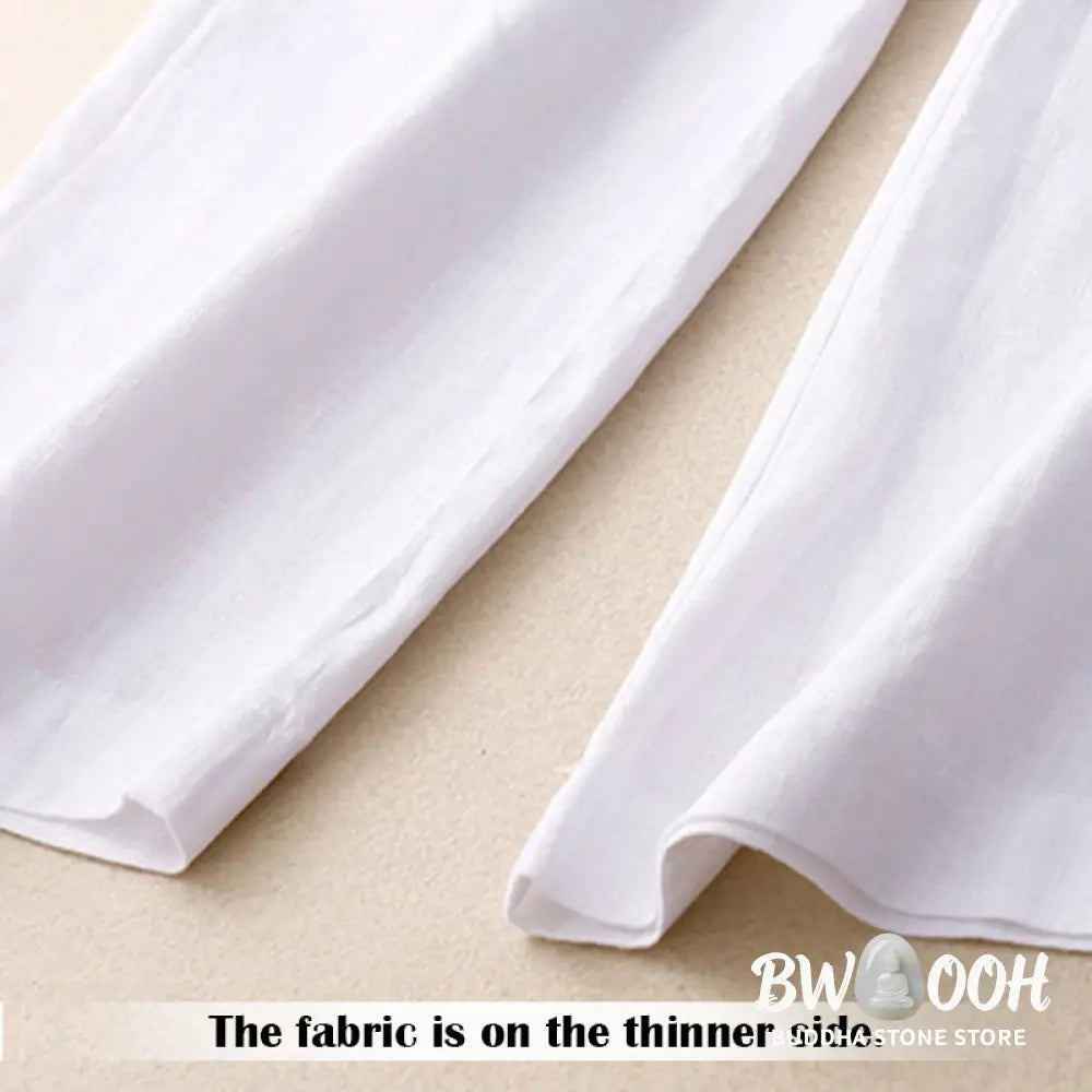 BWOOOH printed wide-leg yoga pants - Summer Casual Simple Design Linen Women&