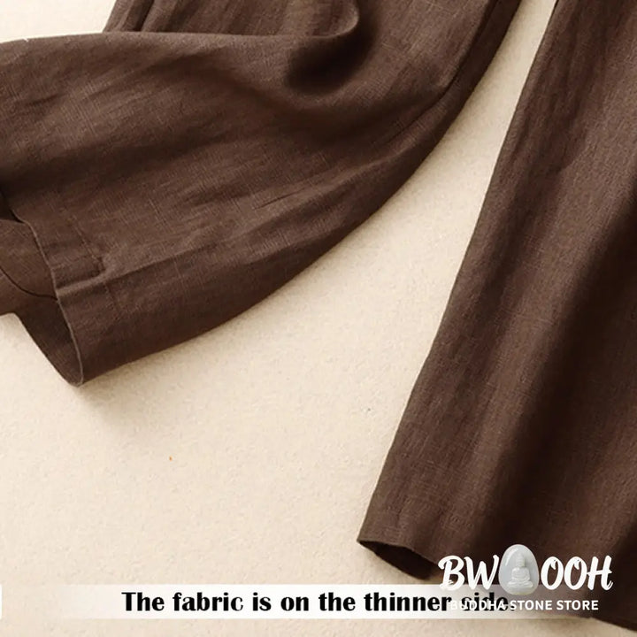 BWOOOH printed wide-leg yoga pants - Summer Casual Simple Design Linen Women&