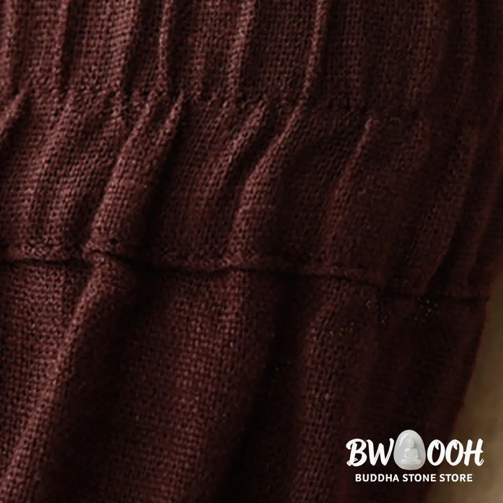 BWOOOH printed wide-leg yoga pants - Summer Casual Simple Design Linen Women&
