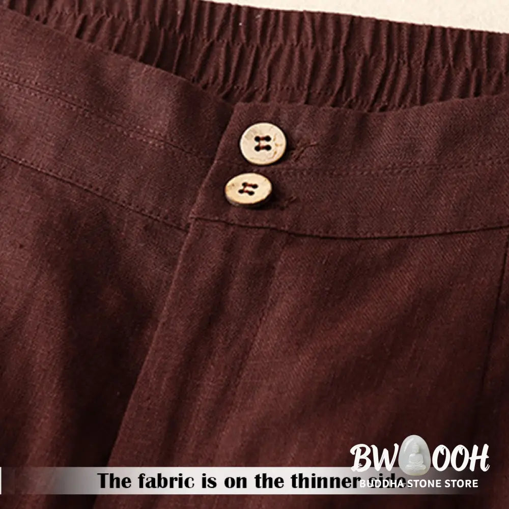 BWOOOH printed wide-leg yoga pants - Summer Casual Simple Design Linen Women&