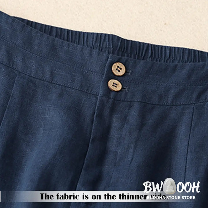 BWOOOH printed wide-leg yoga pants - Summer Casual Simple Design Linen Women&