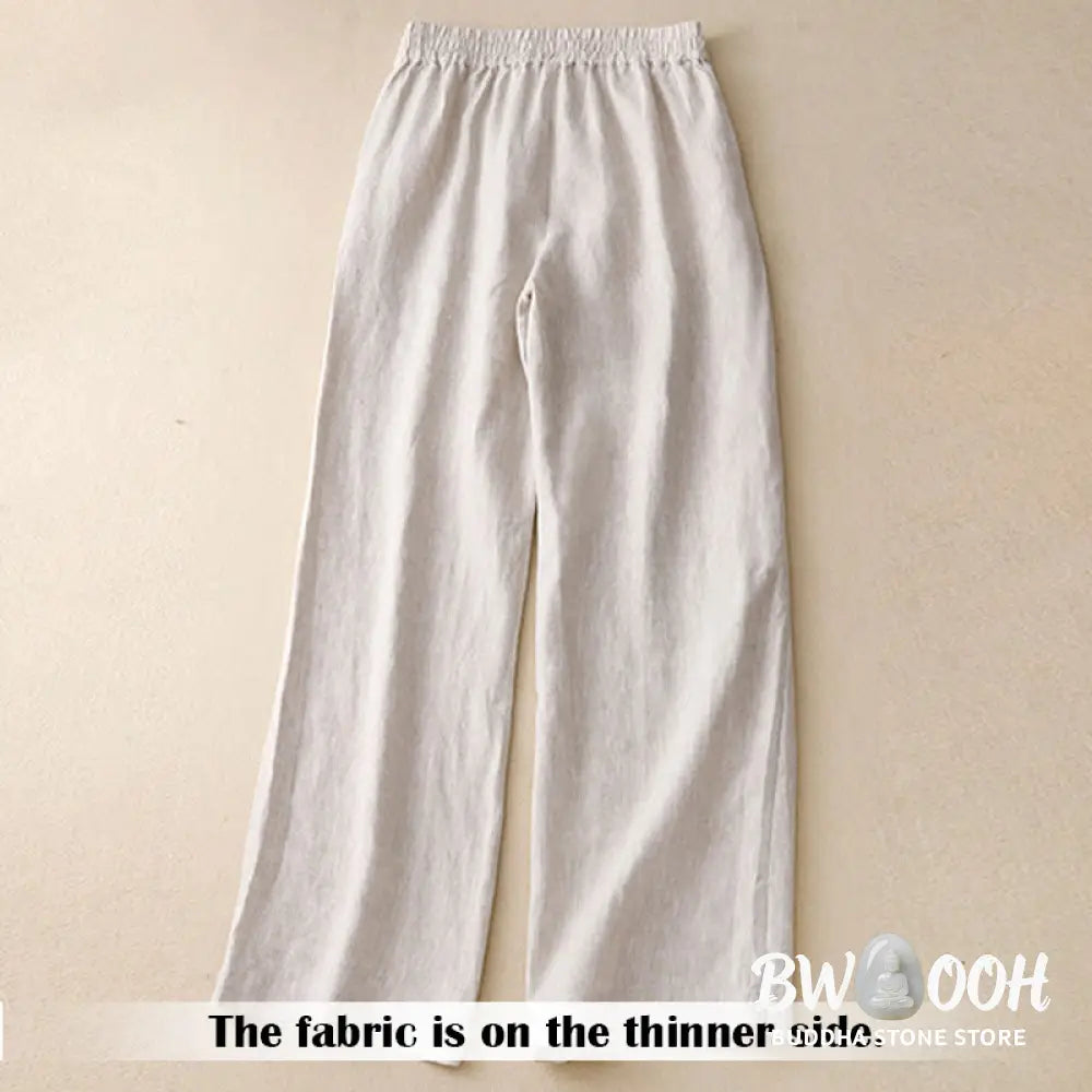 BWOOOH printed wide-leg yoga pants - Summer Casual Simple Design Linen Women&