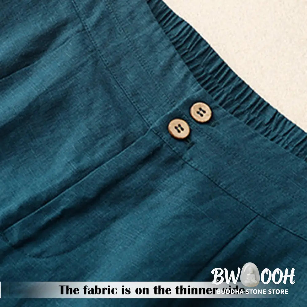 BWOOOH printed wide-leg yoga pants - Summer Casual Simple Design Linen Women'