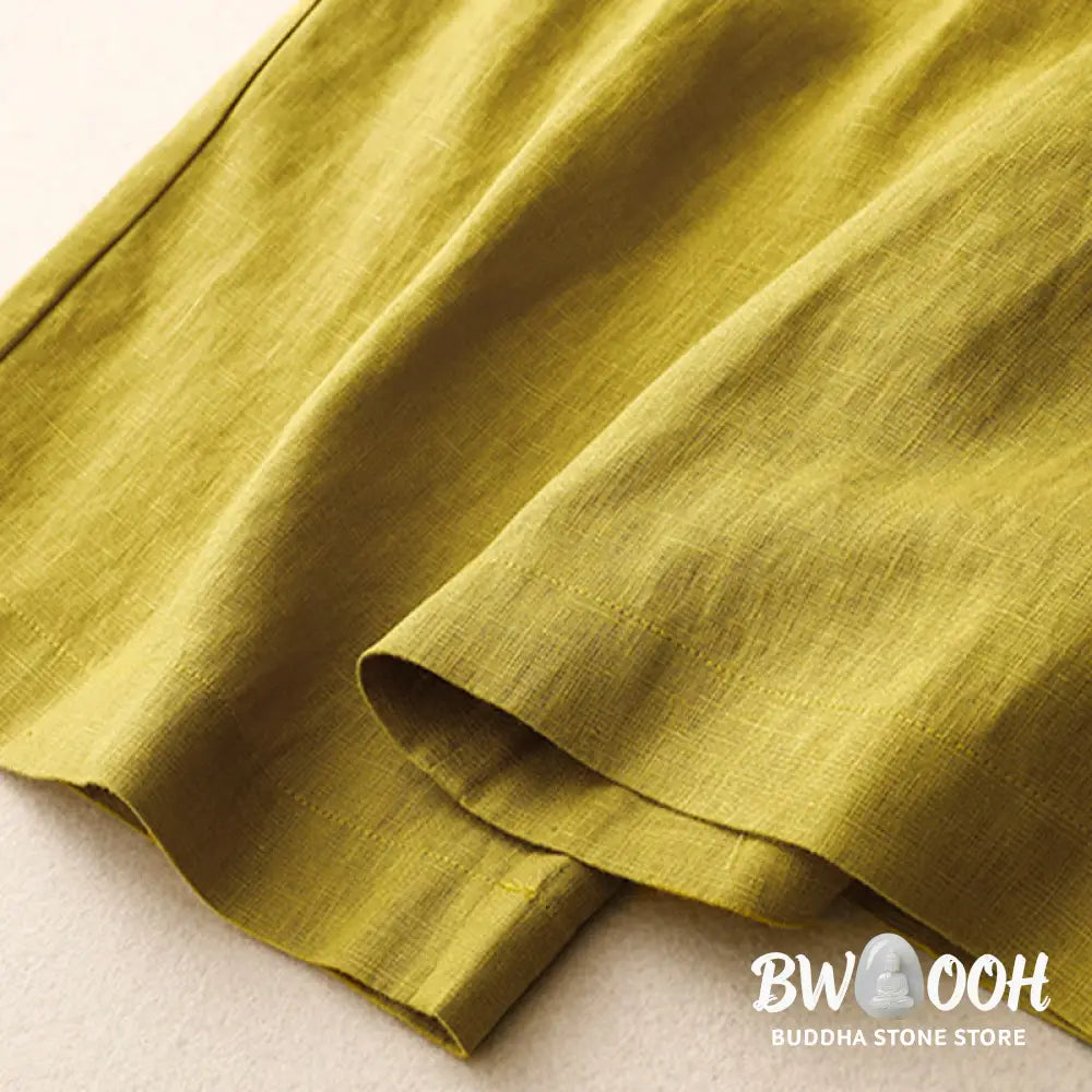 BWOOOH printed wide-leg yoga pants - Summer Casual Simple Design Linen Women&