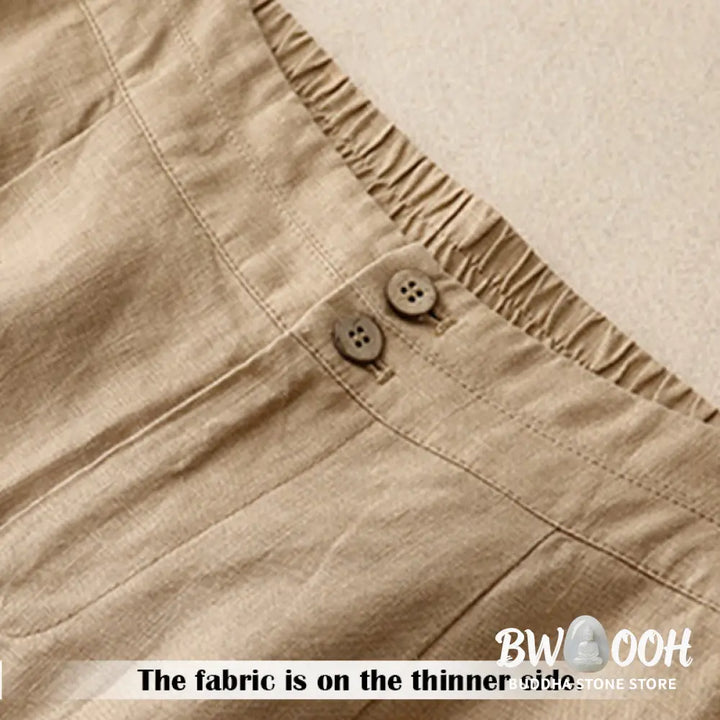 BWOOOH printed wide-leg yoga pants - Summer Casual Simple Design Linen Women&