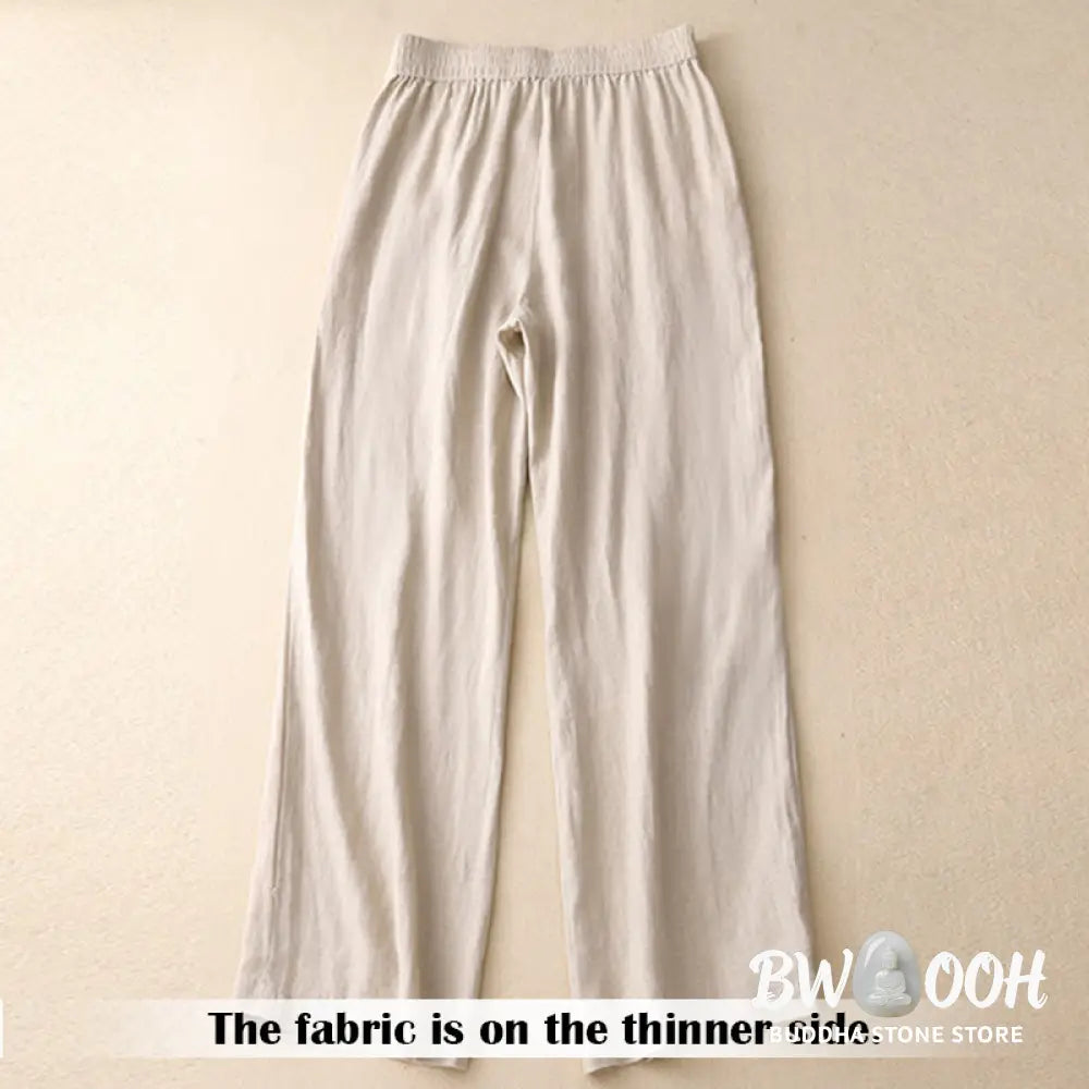 BWOOOH printed wide-leg yoga pants - Summer Casual Simple Design Linen Women&