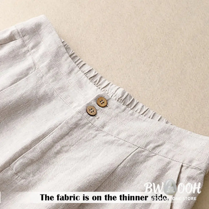 BWOOOH printed wide-leg yoga pants - Summer Casual Simple Design Linen Women&