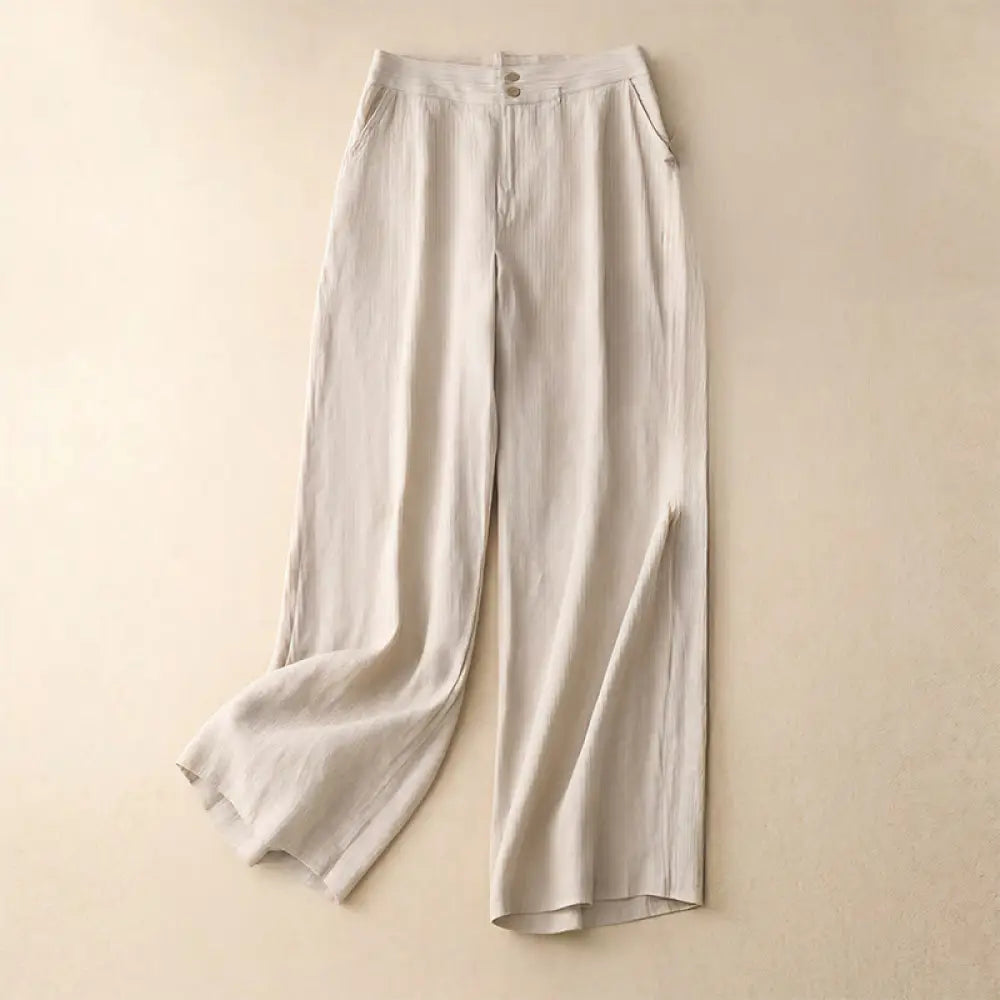 BWOOOH printed wide-leg yoga pants - Summer Casual Simple Design Linen Women&