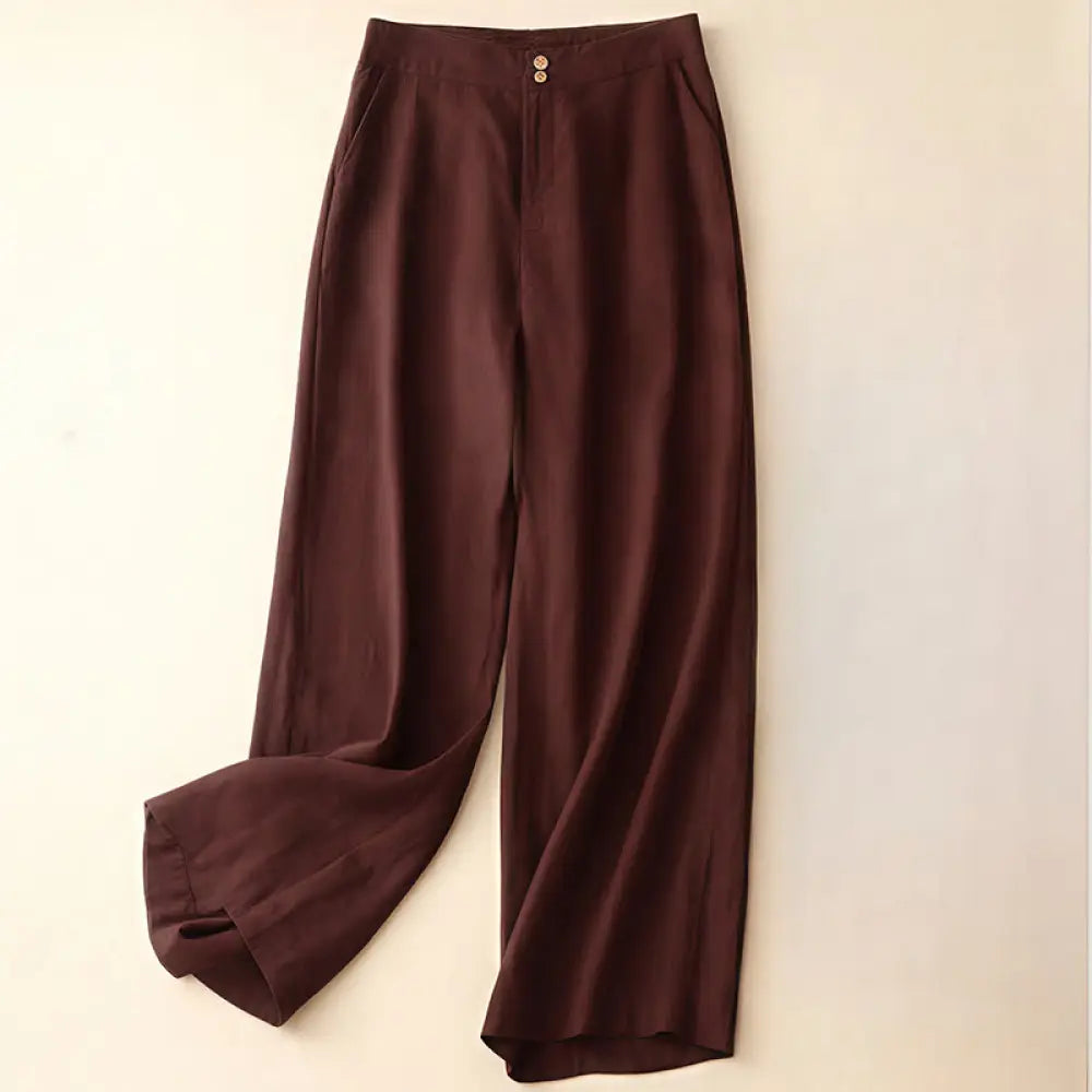 BWOOOH printed wide-leg yoga pants - Summer Casual Simple Design Linen Women&