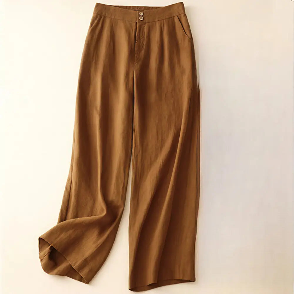 BWOOOH printed wide-leg yoga pants - Summer Casual Simple Design Linen Women&