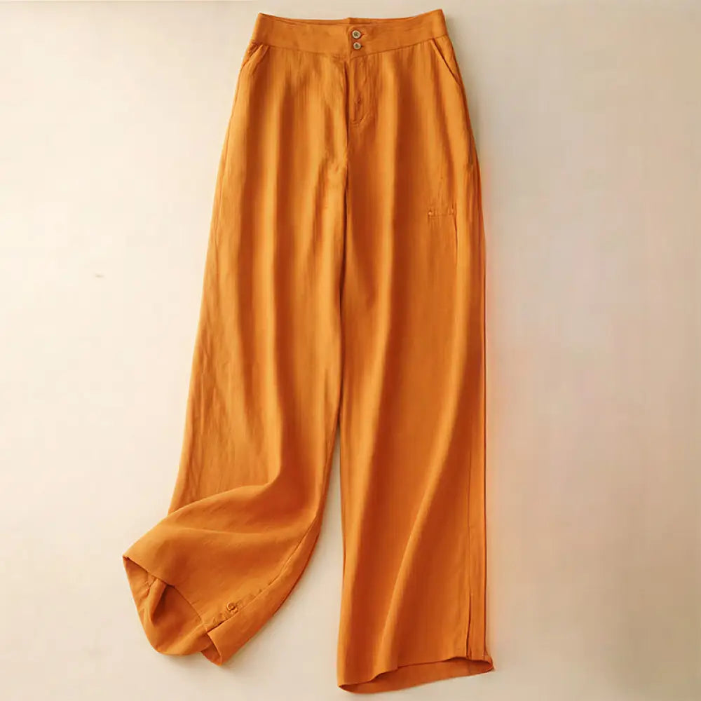BWOOOH printed wide-leg yoga pants - Summer Casual Simple Design Linen Women&