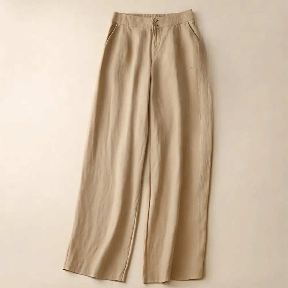 BWOOOH printed wide-leg yoga pants - Summer Casual Simple Design Linen Women&