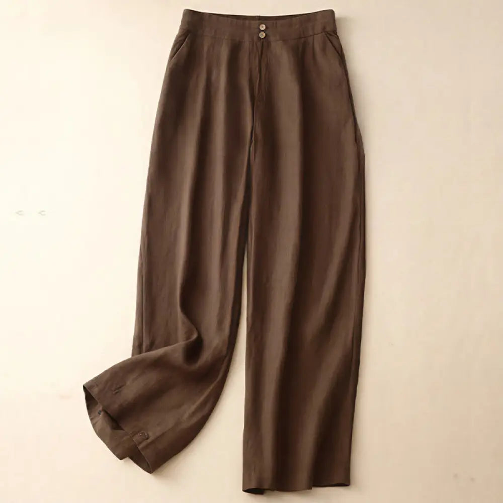 BWOOOH printed wide-leg yoga pants - Summer Casual Simple Design Linen Women&