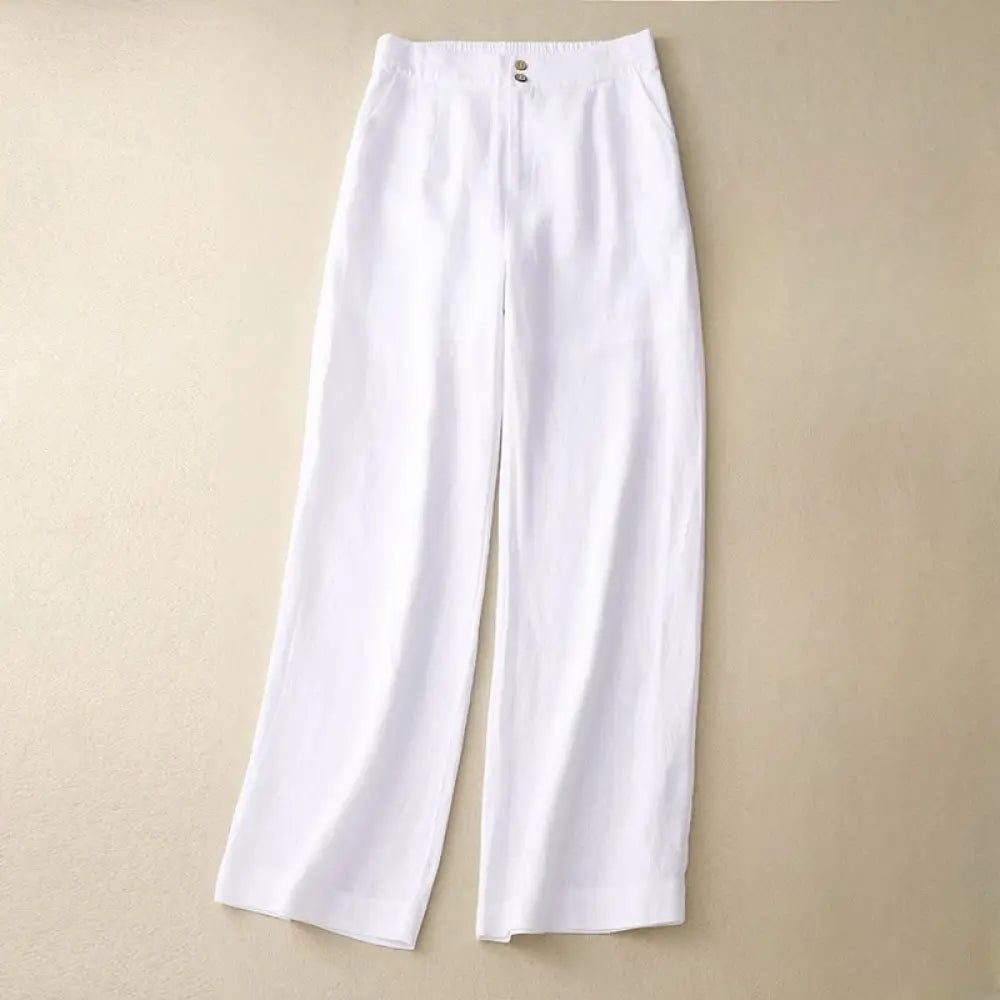 BWOOOH printed wide-leg yoga pants - Summer Casual Simple Design Linen Women&