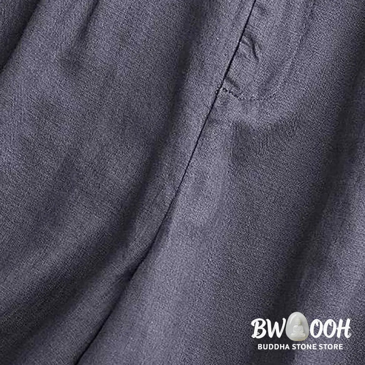 Buddha Stones Summer Casual Solid Color Zipper Button Acrylic Fiber Frog Button Women’s Shorts With Pockets - Women’s