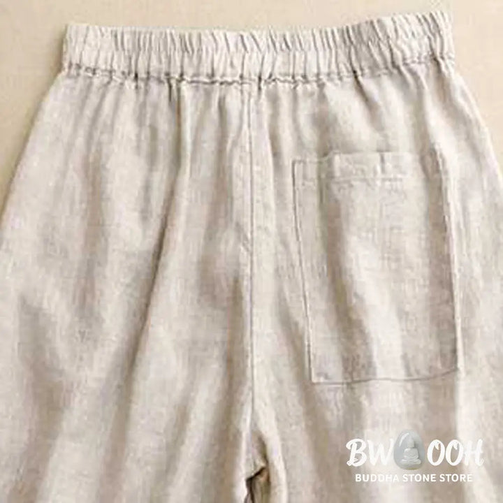 Buddha Stones Summer Casual Solid Color Zipper Button Acrylic Fiber Frog Button Women’s Shorts With Pockets - Women’s
